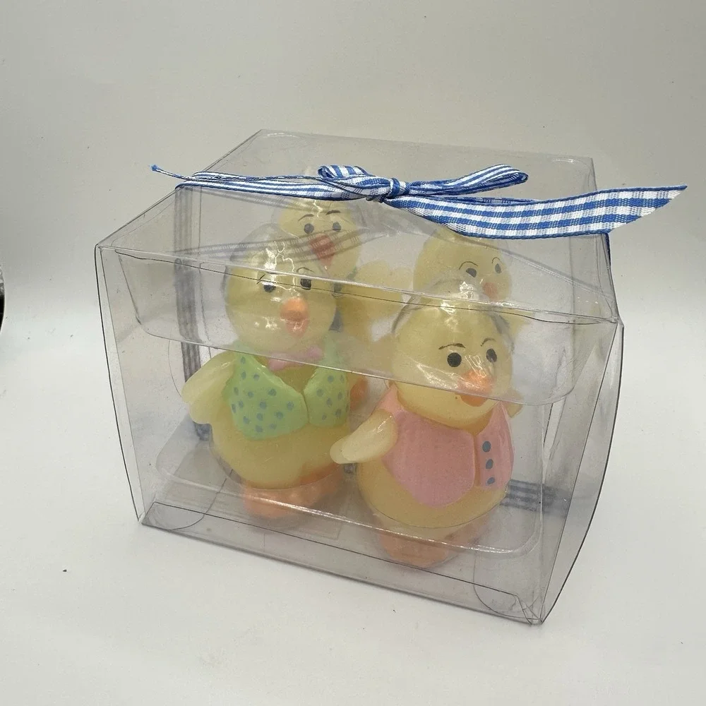 VTG New NOS Box Of 4 Easter Chick Candles 2 1/2